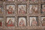Title: Institute Mater Dei; Old Goa Date: c. 1637-1731Description: Top row: Sts. Dorothea; Christine; Agnes; Bottom row; Sts. John; Bartholomew; Matthias. Location: Monuments;Old Goa Positioning: Basement, ceiling of the lecture hall