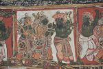 Title: Zamindar's Palace Date: mid-19th centuryDescription: Vishvamitra prepares Rama and Lakshmana to confront the rakshasi Tataka. Location: Tamil Nadu Palace;Bodinayakkanur Positioning: Lakshmi Vilasam