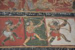 Title: Zamindar's Palace Date: mid-19th centuryDescription: Bharata, Lakshmana and Rama practise archery. Location: Tamil Nadu Palace;Bodinayakkanur Positioning: Lakshmi Vilasam
