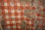 Title: Jaina Monuments; Tirumalai (Polur) Date: Paintings, 16th centuryDescription: Ceiling decoration: Textile pattern. Location: Tamil Nadu Temple;Jaina Monuments;Tirumalai Positioning: Jaina rock-cut shrines, sanctuary