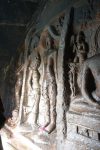 Title: Jaina Monuments; Tirumalai (Polur) Date: 10th centuryDescription: Rock-cut image of Bahubali. Location: Tamil Nadu Temple;Jaina Monuments;Tirumalai Positioning: Jaina rock-cut shrines, Parshvanatha shrine