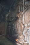 Title: Jaina Monuments; Tirumalai (Polur) Date: 10th centuryDescription: Ambika yakshi. Location: Tamil Nadu Temple;Jaina Monuments;Tirumalai Positioning: Jaina rock-cut shrines, Parshvanatha shrine