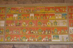 Title: Minakshi Sundareshvara Temple; Madurai Date: Late 1990s; Artist, T. VinothDescription: Narrative of the previous birth of Tatatakai (TP 4); Tatatakai sets out to conquer the world and marches up to Kailasa. (TP 5) Location: Tamil Nadu Temple;Minakshi Sundareshvara Temple;Madurai Positioning: Potramarai tank, north side