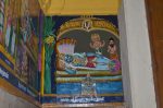 Title: Andal Temple; Srivilliputtur Date: Paintings, late 20th centuryDescription: 108 Srivaishnava divyadeshams. Sri Tiruvadivalagiya Nambi of Anbil (Tiru Anbil) reclining on Shesha. In the foreground: The goddess, and standing behind the god are Valmiki (?) and Brahma. Location: Tamil Nadu Temple;Andal Temple;Srivilliputtur Positioning: Inner prakara, west wall