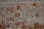 Title: Narumpunatha Temple; Tiruppudaimarudur Date: mid-17th centuryDescription:  A delegation consisting of three men on foot and a horseman meet a ruler. Location: Tamil Nadu Temple;Narumpunatha Temple;Tiruppudaimarudur Positioning: Gopura, second tier, south chamber, west wall