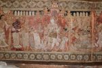 Title: Virabhadraswamy Temple; Lepakshi Date: First half of the 16th centuryDescription: The wedding of Shiva and Parvati; From right: Brahma officiating, Shiva and Parvati flanked by female attendants, Himavan and Mena. Location: Andhra Pradesh Temple;Virabhadraswamy Temple;Lepakshi Positioning: Natyamandapa, third bay from the east, centre