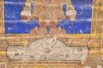 Title: Atmanatha Temple; Avudaiyarkoyil (Tirupperunturai) Date: Paintings: 19th centuryDescription: Bhairava (?) detail. Noteworthy is the seascape at the feet of the deity. Location: Tamil Nadu Temple;Atmanatha Temple;Avudaiyarkoyil Positioning: Detached mandapa, ceiling, eastern aisle