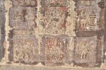 Title: Atmanatha Temple; Avudaiyarkoyil (Tirupperunturai) Date: 18th centuryDescription: Top, Nataraja flanked by Shivakami and rishis (Vyaghrapada and Patanjali ?); Bottom Brahma playing the cymbals, Adhikaranandi playing the mridanga; Vishnu playing the vina (?). Location: Tamil Nadu Temple;Atmanatha Temple;Avudaiyarkoyil Positioning: Nandishvara Manikkavachakar shrine, ceiling of the mandapa