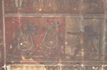 Title: Atmanatha Temple; Avudaiyarkoyil (Tirupperunturai) Date: Paintings: probably 18th centuryDescription: Kailasa tableau (detail); Three apsaras: Rambha, Urvashi and Tilottama. Location: Tamil Nadu Temple;Atmanatha Temple;Avudaiyarkoyil Positioning: Nandishvara Manikkavachakar shrine, ceiling of the mandapa