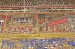 Title: Atmanatha Temple; Avudaiyarkoyil (Tirupperunturai) Date: Paintings: late 19th, early 20th centuryDescription: Top row; Scenes of the childhood of Manikkavachakar; His upanayana (sacred thread) ceremony and the commencement of his education.  Location: Tamil Nadu Temple;Atmanatha Temple;Avudaiyarkoyil Positioning: Sivananda Manikkavachakar shrine, south face