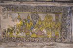 Title: Brihadishvara Temple complex; Brihannayaki shrine; Thanjavur Date: 19th centuryDescription: Vishnu's  and Lakshmi's wedding at the presence of Brahma and Agni. Location: Tamil Nadu Temple;Brihadishvara Temple complex;Thanjavur Positioning: Brihannayaki shrine, mandapa ceiling, panels skirting the central aisle (E)