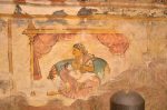 Title: Brihadishvara Temple complex; Thanjavur Date: First half of the 19th centuryDescription: The birth of Ugra Pandya, son of Sundara Pandya(Shiva) and Minakshi. (TP 11) Location: Tamil Nadu Temple;Brihadishvara Temple complex;Thanjavur Positioning: Courtyard, north colonnade